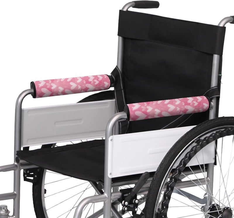 Vanideaoty Love Pattern Wheelchair Arm Pads Non Slip Desk Office Chair Arm Pads for Padded Arm Rest, Kids, Adults - Image 1